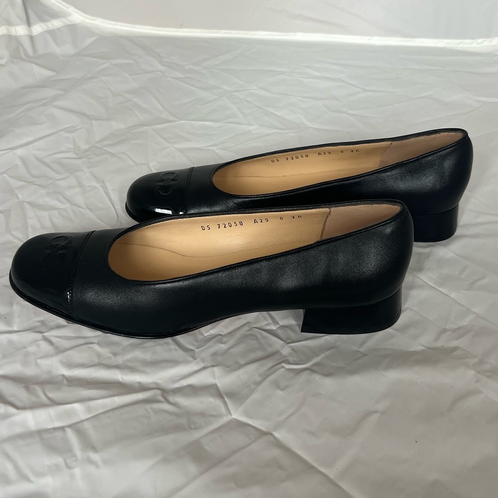 Salvatore Ferragamo Nero Nappa Calf Nero Calf Flats